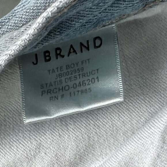 J Brand Sie 29 Tate Boy Fit Jeans Distressed Denim Blue Cotton Lyocell Blend - Picture 6 of 12